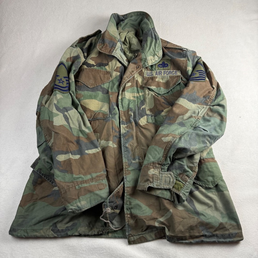 US Air Force M-65 Field Jacket Distressed Camo M Regular American Apparel Inc